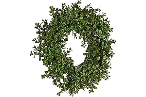 Creative Co-Op Fake Oak Leaf Green Grapevine Wreath 23" Outdoor Use