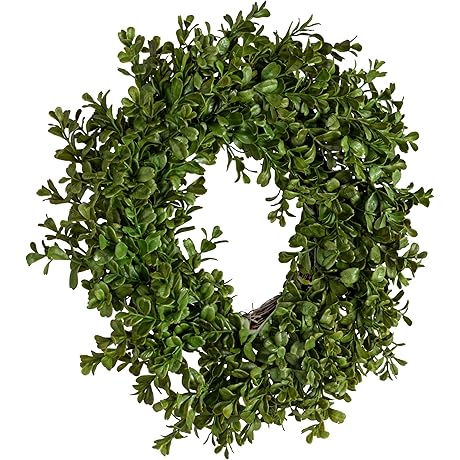 Creative Co-Op Fake Oak Leaf Green Grapevine Wreath 23" Outdoor Use