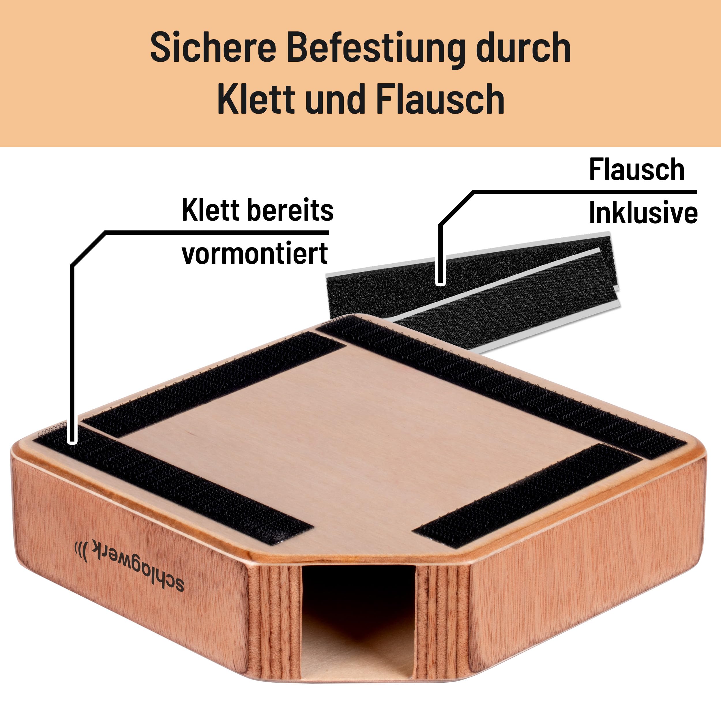 Schlagwerk WB16 Pocket Bongo Profundo – Bongo ultracompacto de madera de Gabón – Complemento de cajón – Complemento para batería – Dedo 15,5 × 15,5 × 4 cm – Ideal para percusión, estudio, vivo y calle
