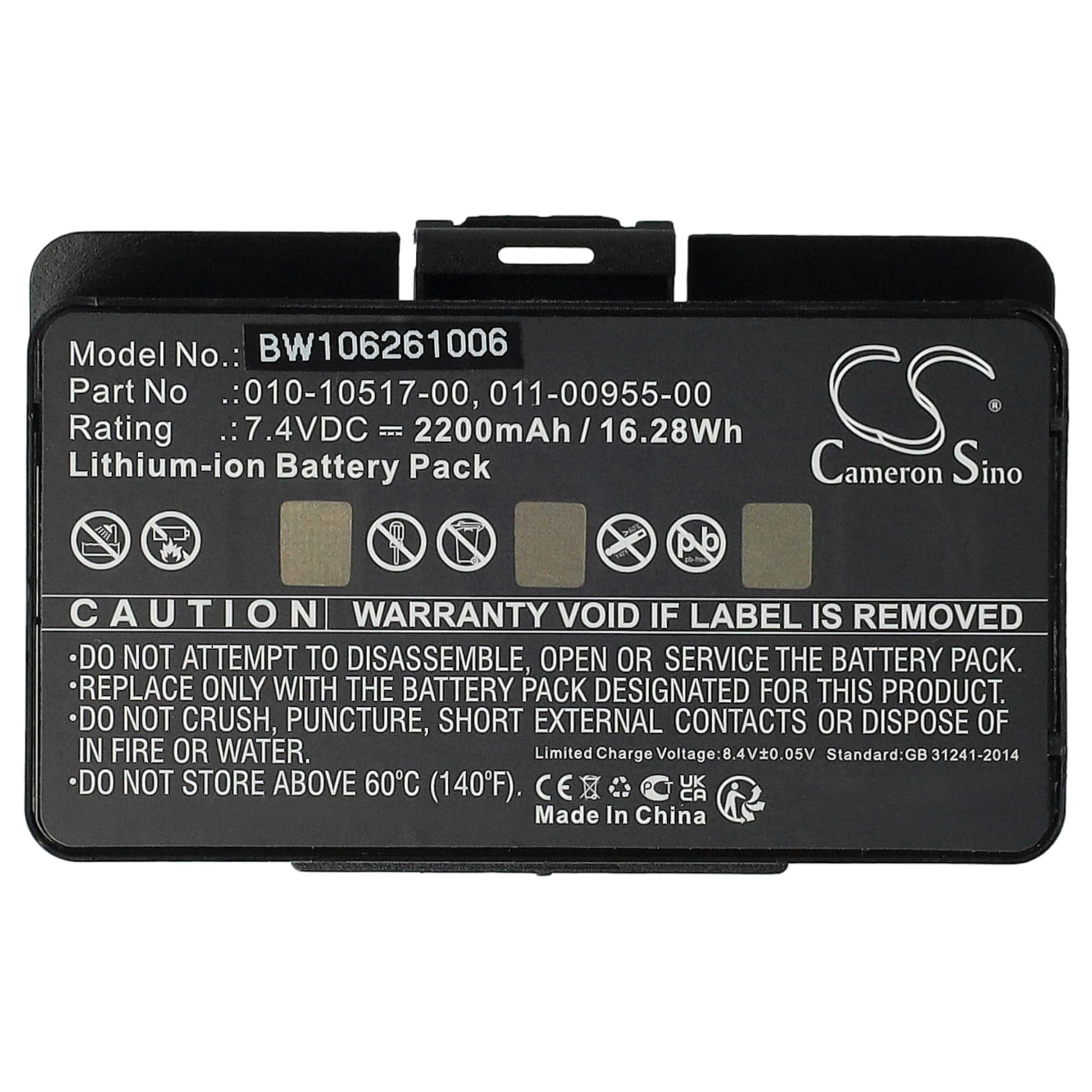 Cameron Sino CS-GME305SL - Batteria per GPS Garmin GPSMAP 276, GPSMAP 276c, GPSMAP 296, GPSMAP 396, GPSMAP 496, Li-ion, 2200 mAh