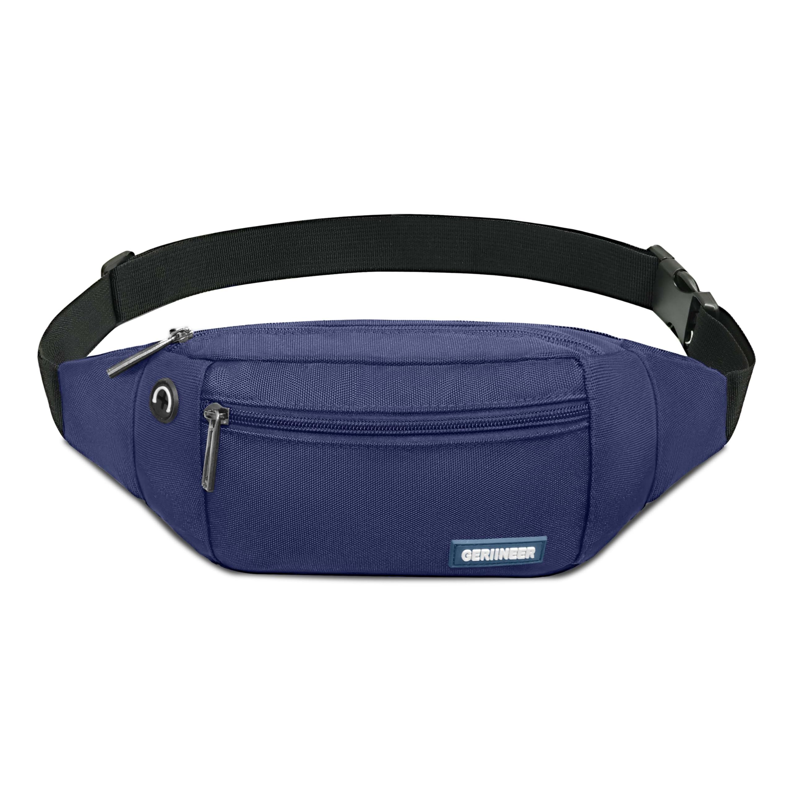 GERIINEER Bumbags Waist Fanny Pack for Women Ladies Men Waterproof for Traveling Cycling Hiking Outdoor Sport (DarkBlue1200D) — image 1