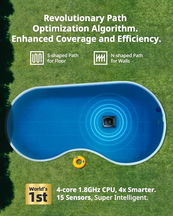 (2026 Upgrade) Beatbot AquaSense Wireless Pool Vacuum Robot - Intelligent Path Opimization, Cleans Floor, Walls, and Waterline, for Above & In-Ground Pools up to 2,260 sq.ft, Black