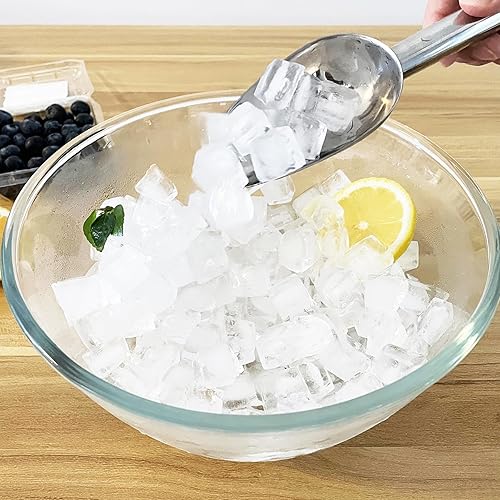 Miniatura 3 de Cuchara de hielo de metal de 12 onzas, pequeña cuchara de hielo de acero inoxidable para máquina de hielo, cubeta de hielo, cocina, congelador, bar,
