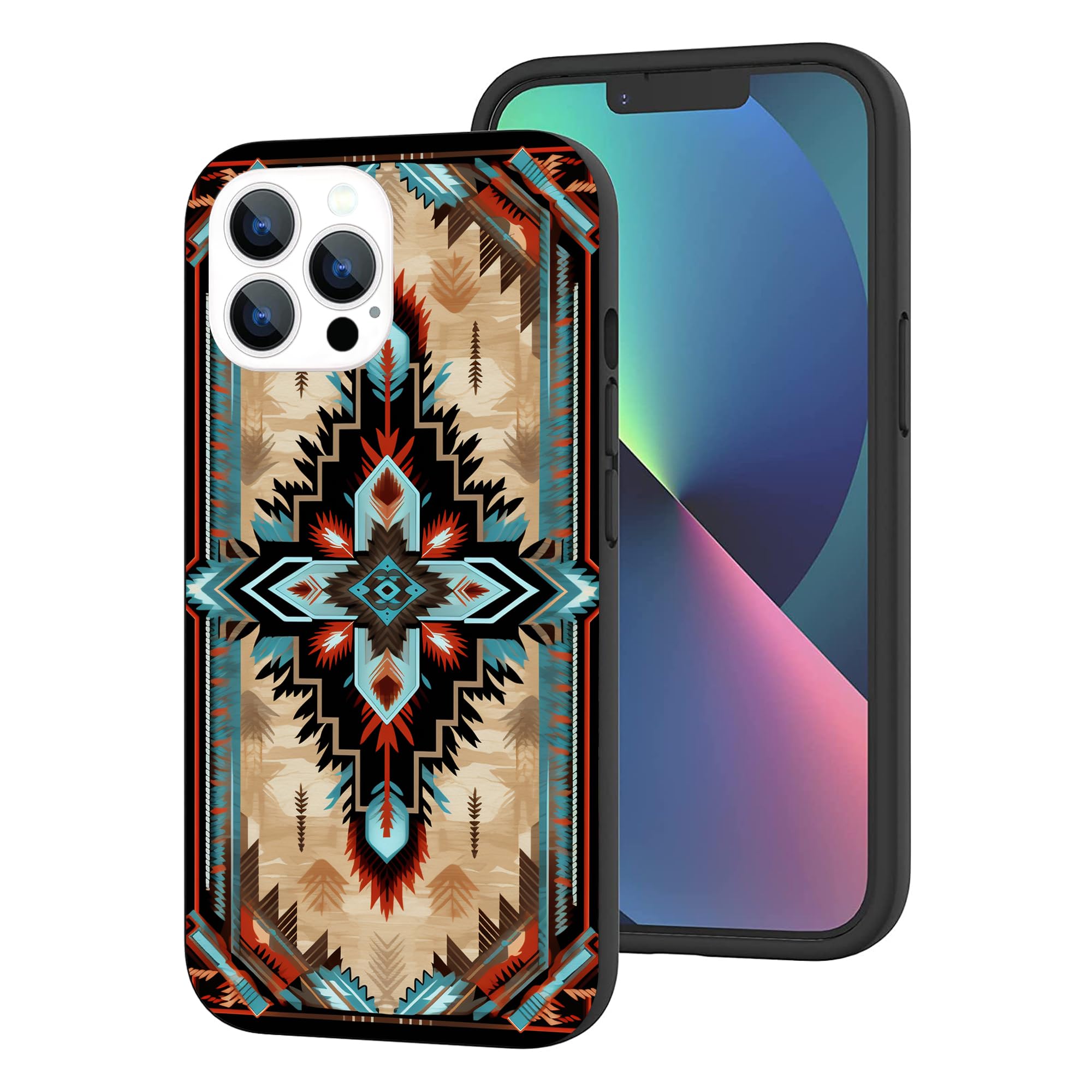 HANLINZHIYA Compatible with iPhone 16 Pro Case, Western Retro Cowhide Animal Print Farm Cowgirl Howdy Boho Cowboy Country Graphic Design TPU