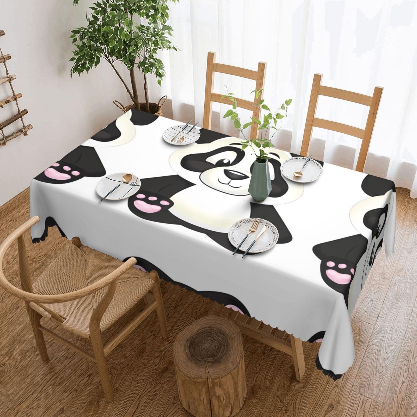 MROWYC Cute panda Printed tablecloths are suitable for hotels, picnics, and parties, and can effectively protect the tabletop