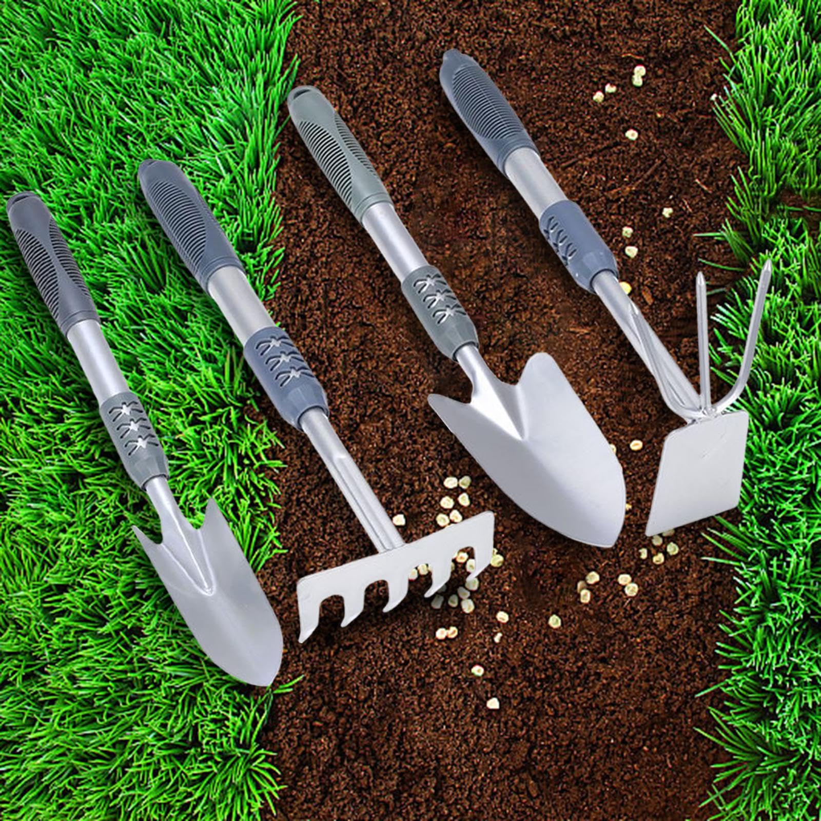 Attrezzi da giardinaggio Attrezzi da giardino Manico ergonomico Cazzuola da giardinaggio leggera Attrezzi manuali for piantare diserbo Scavare prato, 3 pezzi/784/1033 (Color : 4pcs)