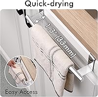 Vista 8 de KES Toallero para puerta de gabinete, toallero de cocina sobre el gabinete, toallero de barra de toalla de acero inoxidable SUS304, paquete de 2