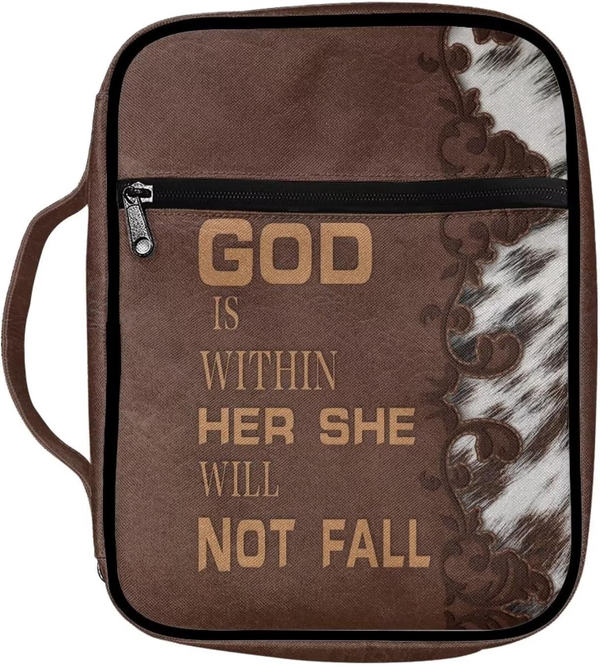 Mumeson Cow Print Bible Cover - Multifunctional Bible Case for Men and Women - Lightweight Bible Cover - Scripture Bag