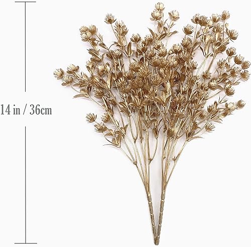 Vista 196 de CATTREE Helechos dorados - Plantas artificiales grandes y altas de 30 pulgadas, paquete de 2 decoraciones de Navidad, hojas de Boston doradas Hojas