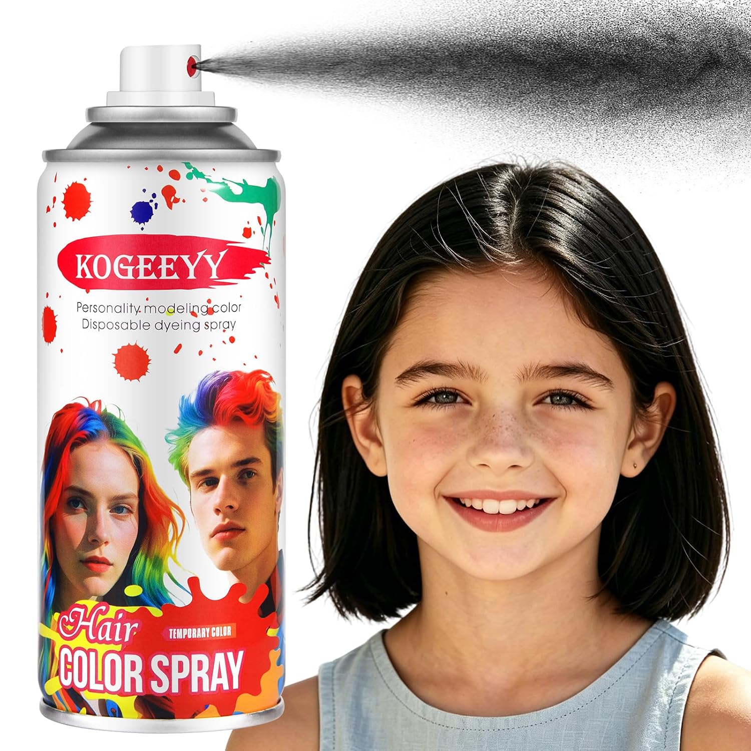 Black Temporary Hair Color Spray for Kids & Adults | One-Time Use