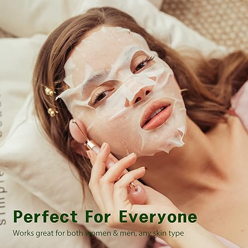 Miniatura 5 de Purederm Mascarillas veganas de aloe (12 paquetes) - Mascarilla facial para tratamiento calmante e hidratante