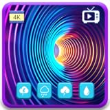 輝くネオンスペクトル – 催眠的な鮮やかな輝きと魅惑的な光の流れる動き、そして落ち着いた雰囲気 | Fire TV スクリーンセーバー