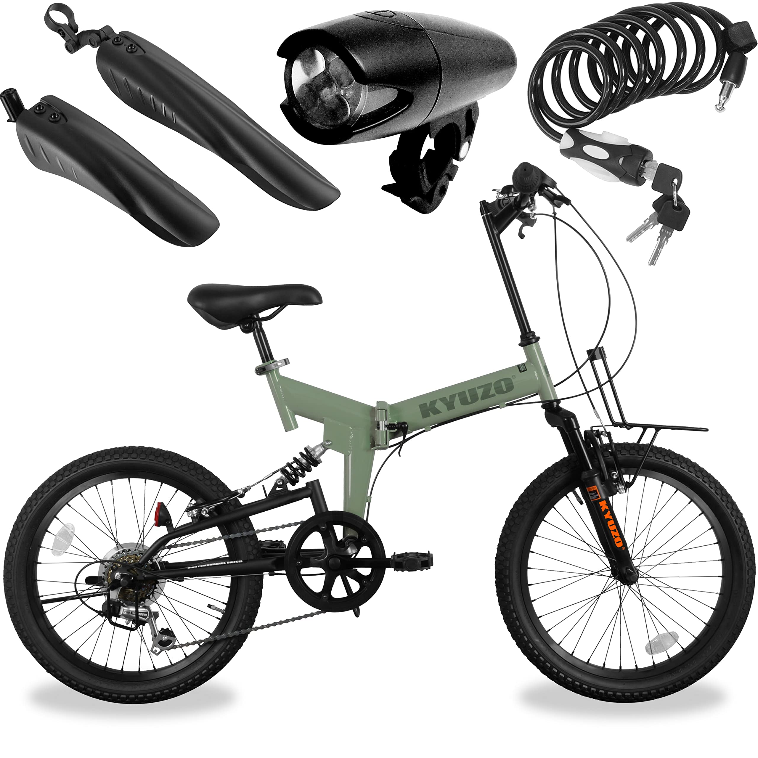 Amazon | 折りたたみセミファットバイク 20インチ 6段 前後サス