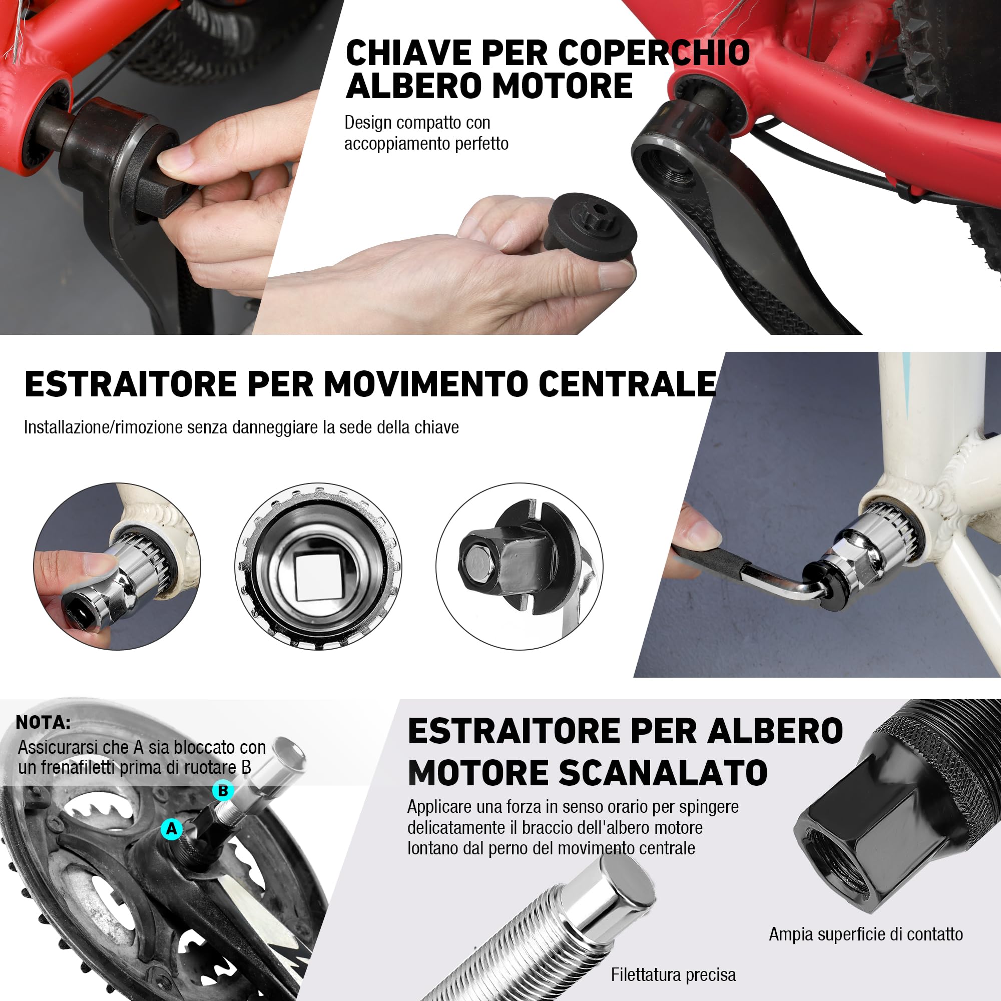 DuraTech Kit Riparazione Biciclette 31 Pezzi con Custodia, Set Attrezzi Completo per Catene, Pneumatici e Manutenzione Bicicletta Domestica