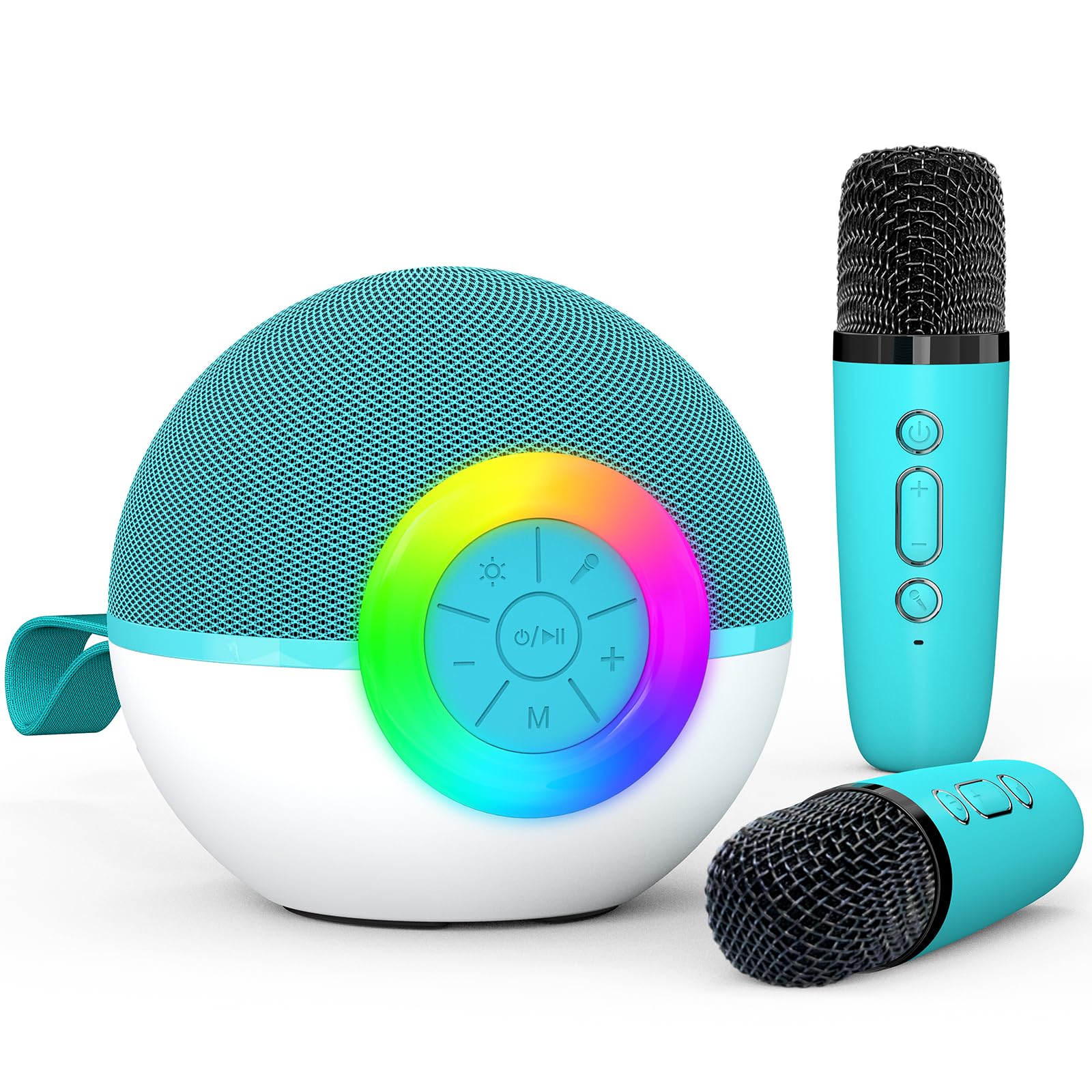 Micrófono de Karaoke para niños, Juguete con micrófonos inalámbricos, micrófono de Karaoke Bluetooth portátil Regalo para Niño Niña 3-12 Años (Green-2 Mics)
