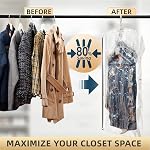 TAILI Hanging Vacuum Storage Bags Space Saver Bags for Clothes, Set of 4 (2 Long, 2 Short), Vacuum Sealer Bags for Coats, Suits and Jackets, Closet Organizers and Storage