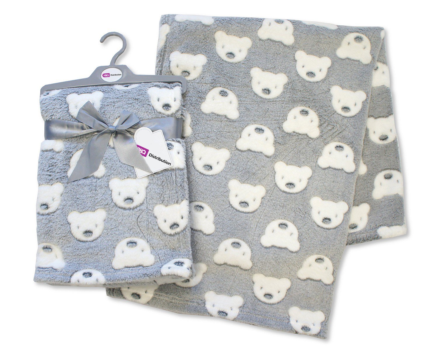 E&A Distribution Limited Unisex Infant Grey Baby Blanket For Newborn 75X100cm Soft Fleece Blanket Wrap Pram Cot Crib Moses Basket - Panda Baby Blanket