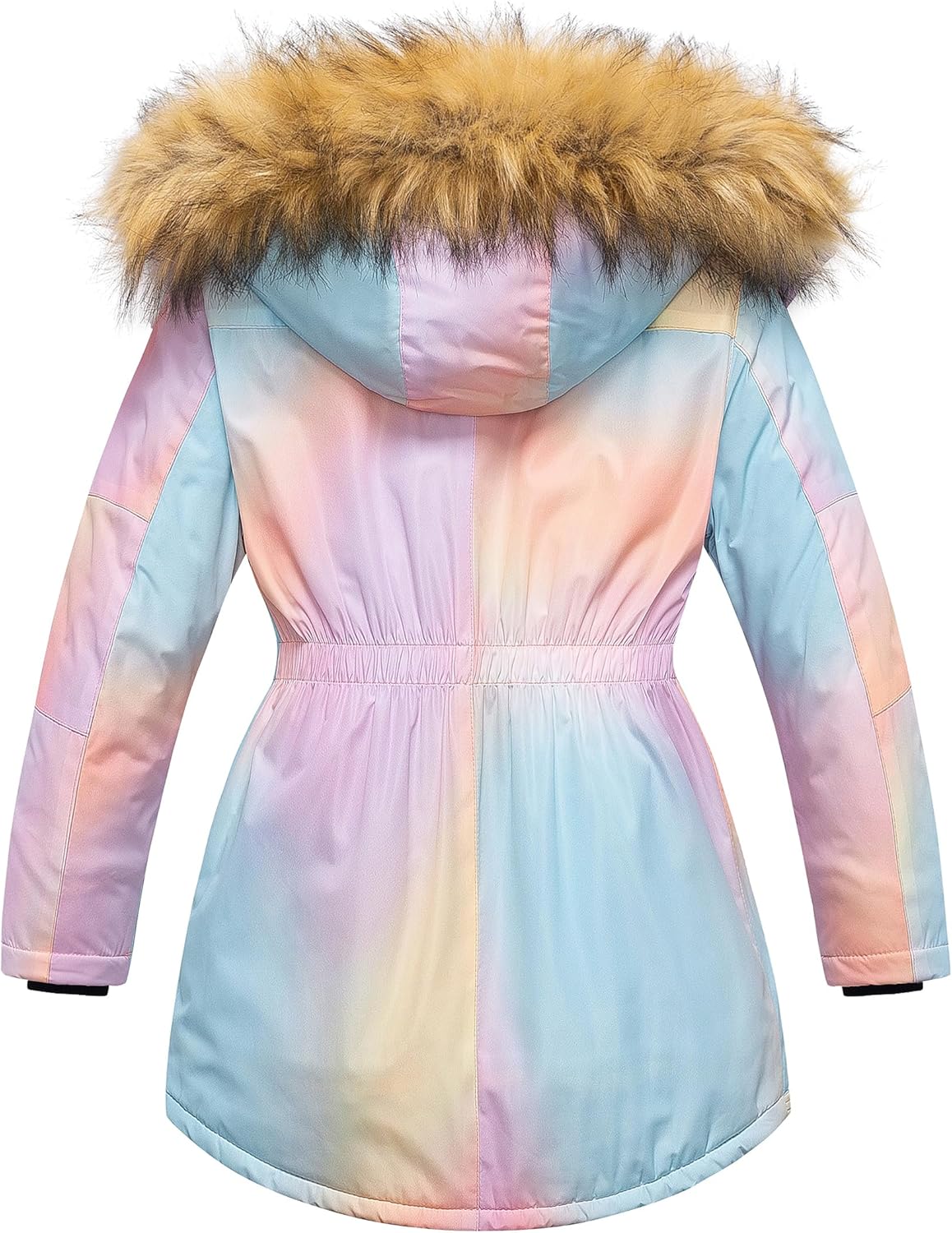 CREATMO US Girl's Long Winter Warm Parka Sherpa Trimmed Collar Puffer Ski Jacket Coat - Image 2