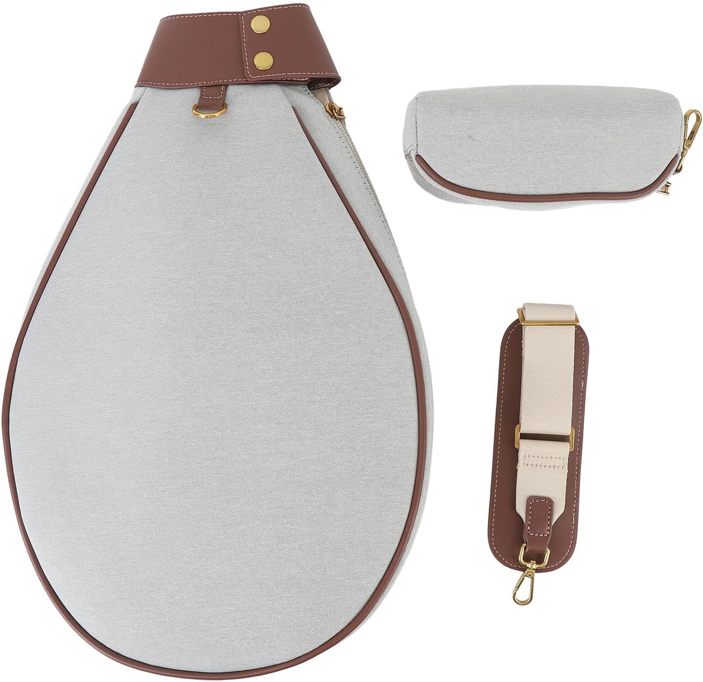 Tennis Sling Bag Large Capacity, Water Professional Backpack for Badminton Racket Grey - Spacious Storage, Secure Racket Straps, Versatile Carry Options for Sport