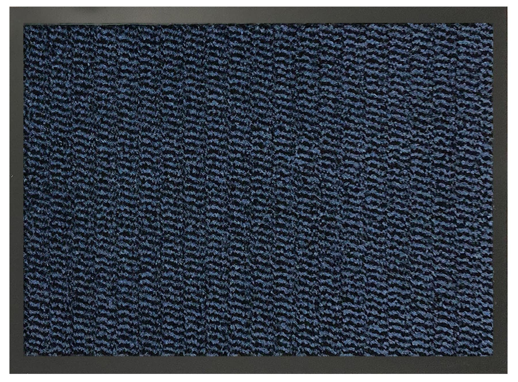 SrS Rugs® Indoor Door Mat - Heavy Duty Non Slip Barrier Mat Absorbent Washable Rubber Backed - Multipurpose Mat for Kitchen, Entryway, Hallway, Home Office (Blue, 80 x 120 cm) — image 1