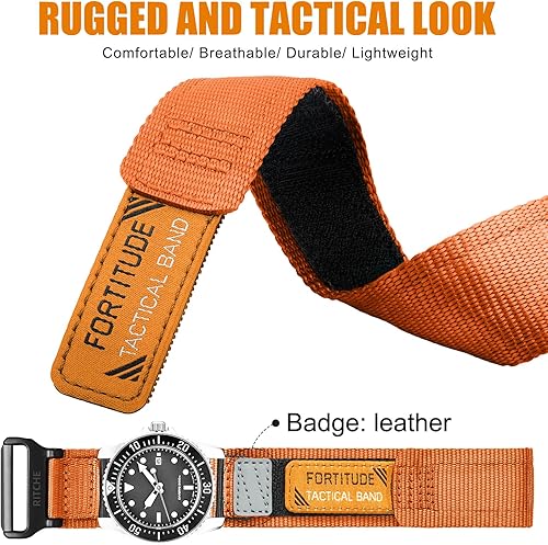 Miniatura 2 de Ritche Correa de reloj deportiva de nailon para hombres y mujeres, correa de repuesto de liberación rápida de 0.787 pulgadas y 0.866 pulgadas,