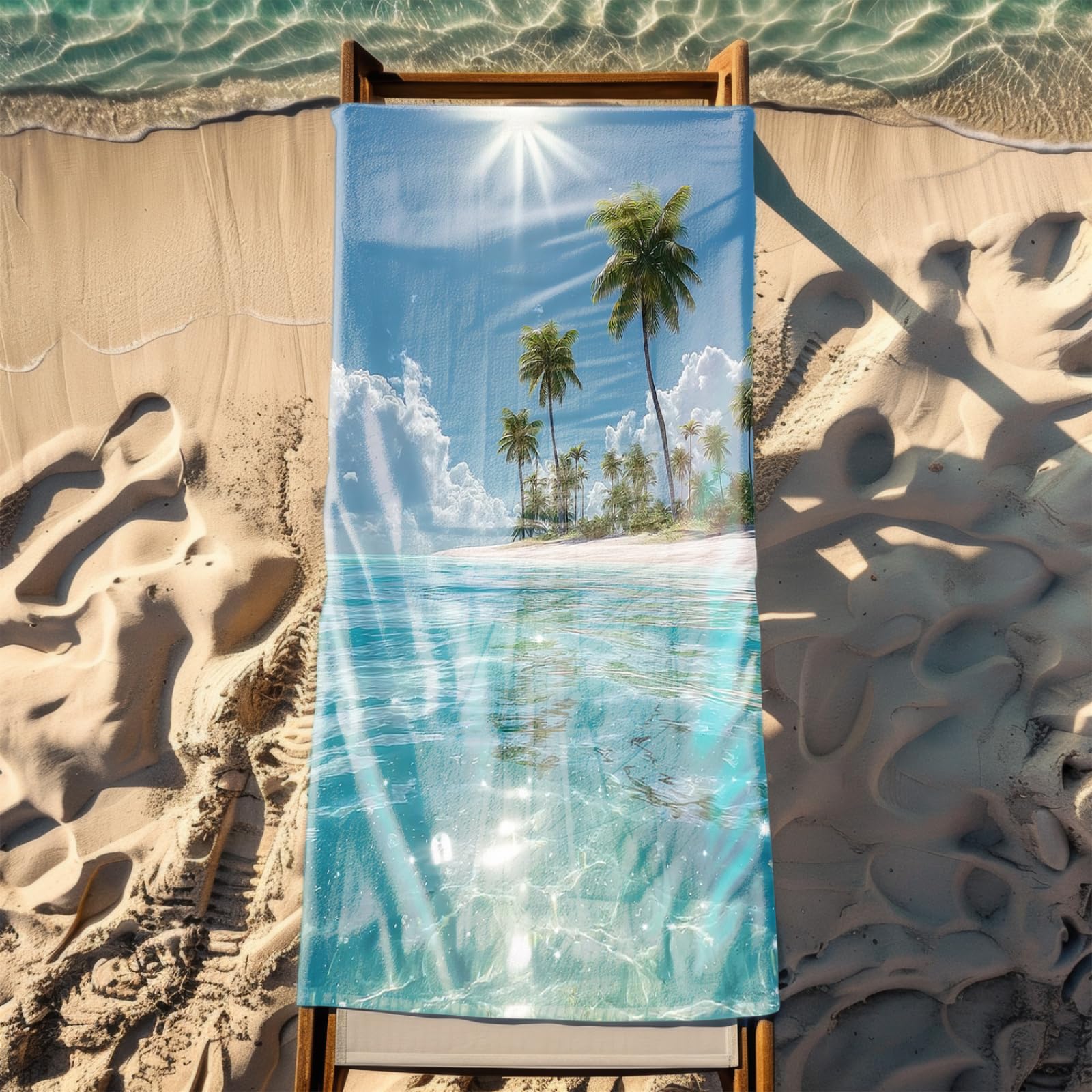 Telo Mare Microfibra 210x230 Oceano Blu Telo Spiaggia Grande Antisabbia,XXL Asciugamano Mare, Asciugatura Rapida, Stuoia Spiaggia Leggero E Portatile