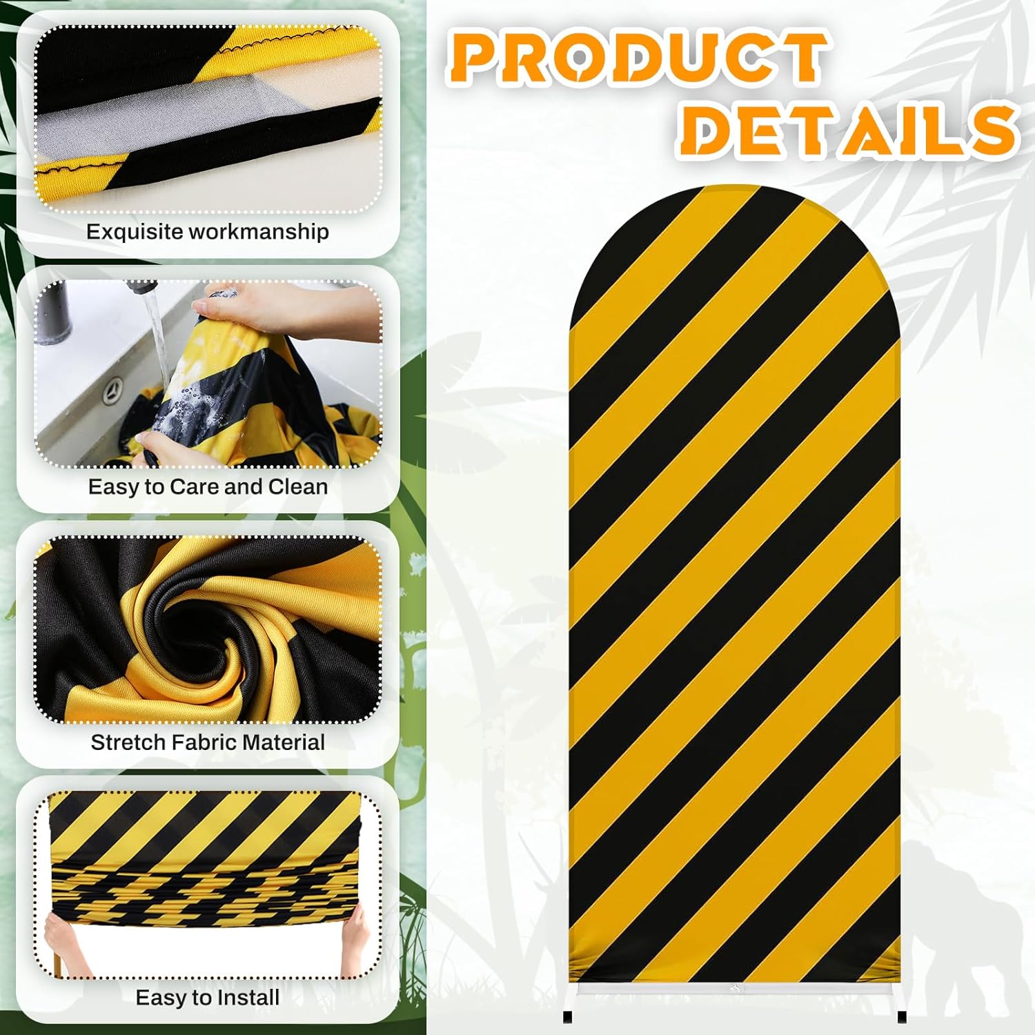 Construction Birthday Party Arch Cover Set of 3 Construction Arch Backdrop Spandex Stretch Backdrop Stand Cover 4ft, 5ft, 6ft (Traffic Light)