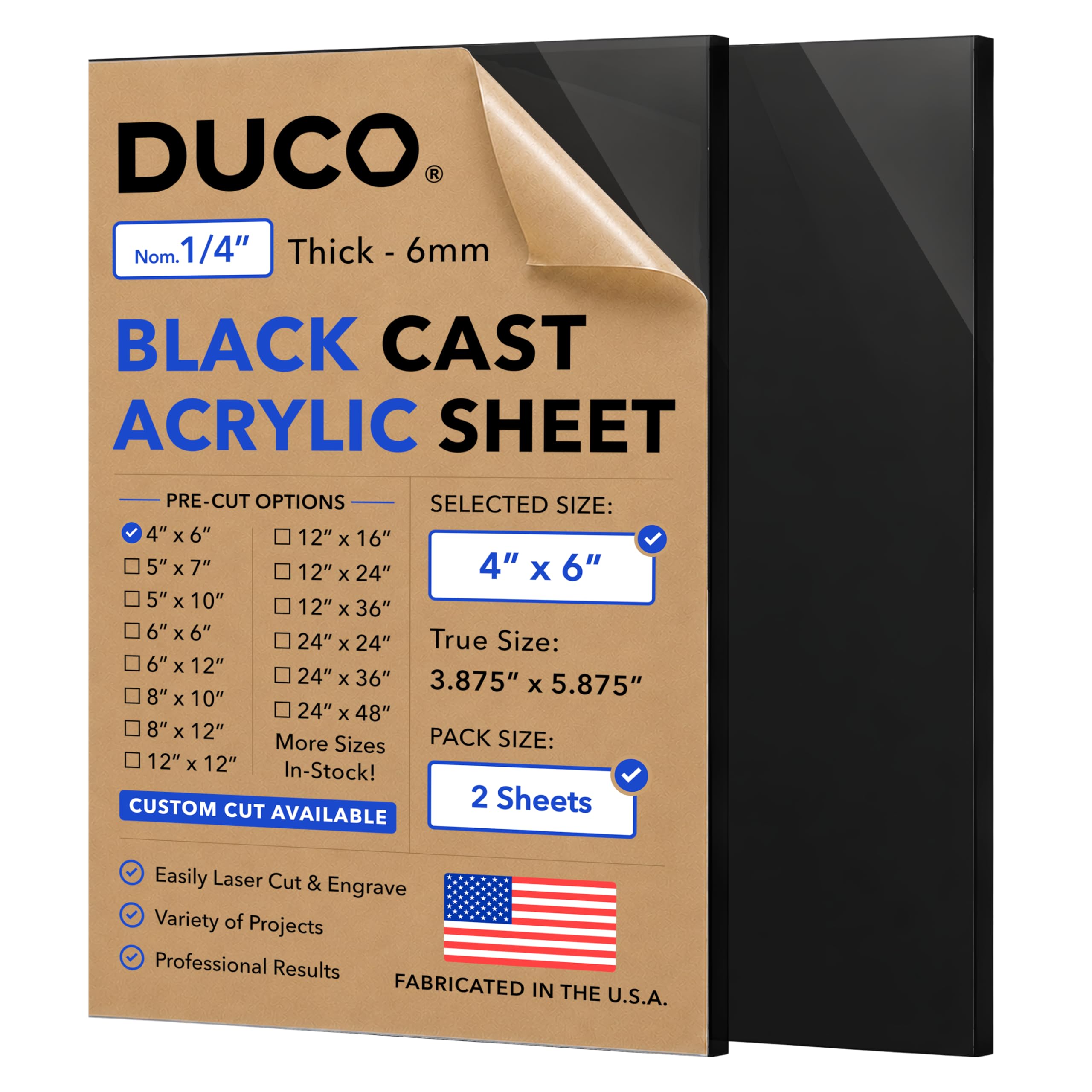 Clear Acrylic Sheet - 12"x12" Plexiglass -8
