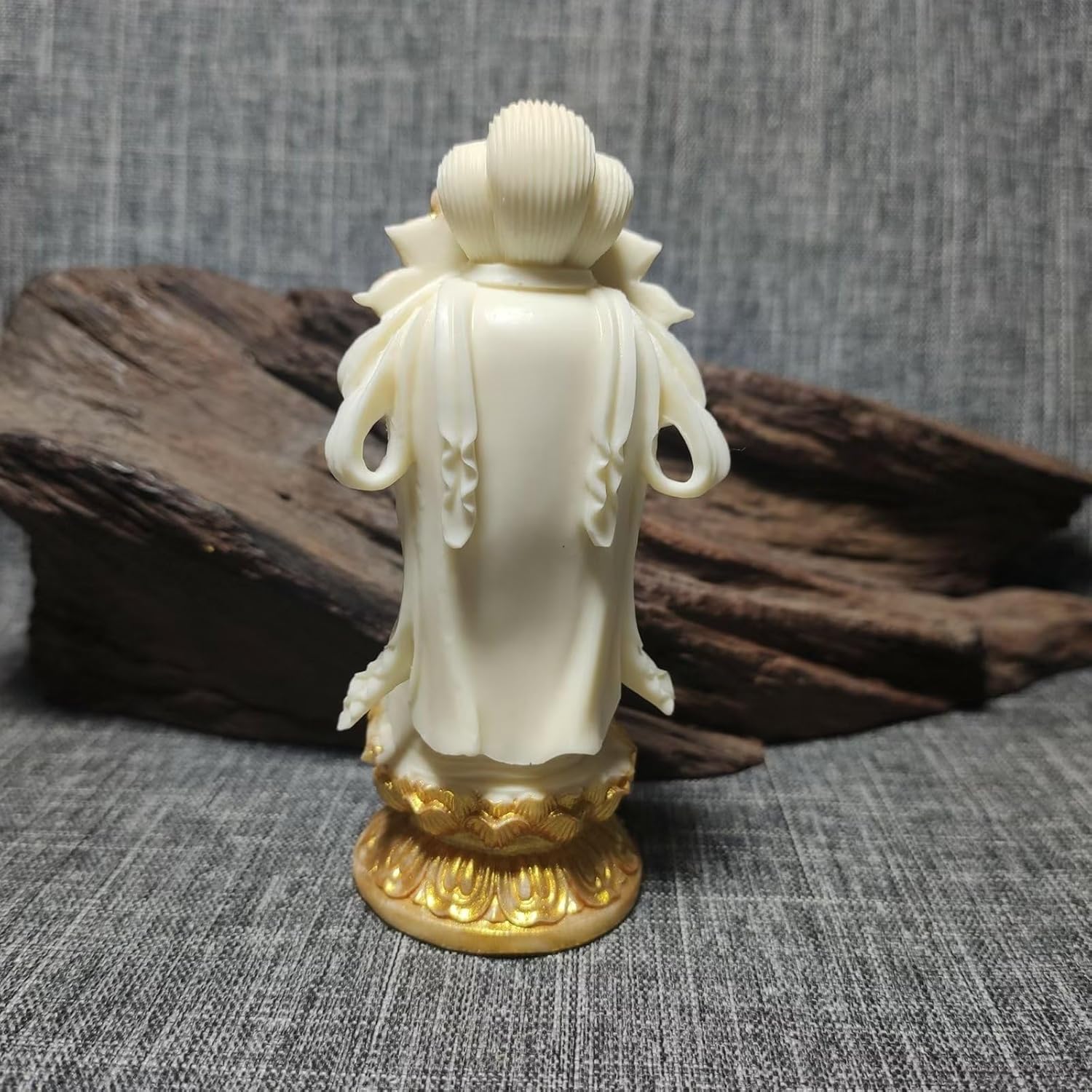 Cute Guan Yin Statue - Feng Shui Decor, Mini Cartoon Kuan Yin Statue for Home, Office, Garden
