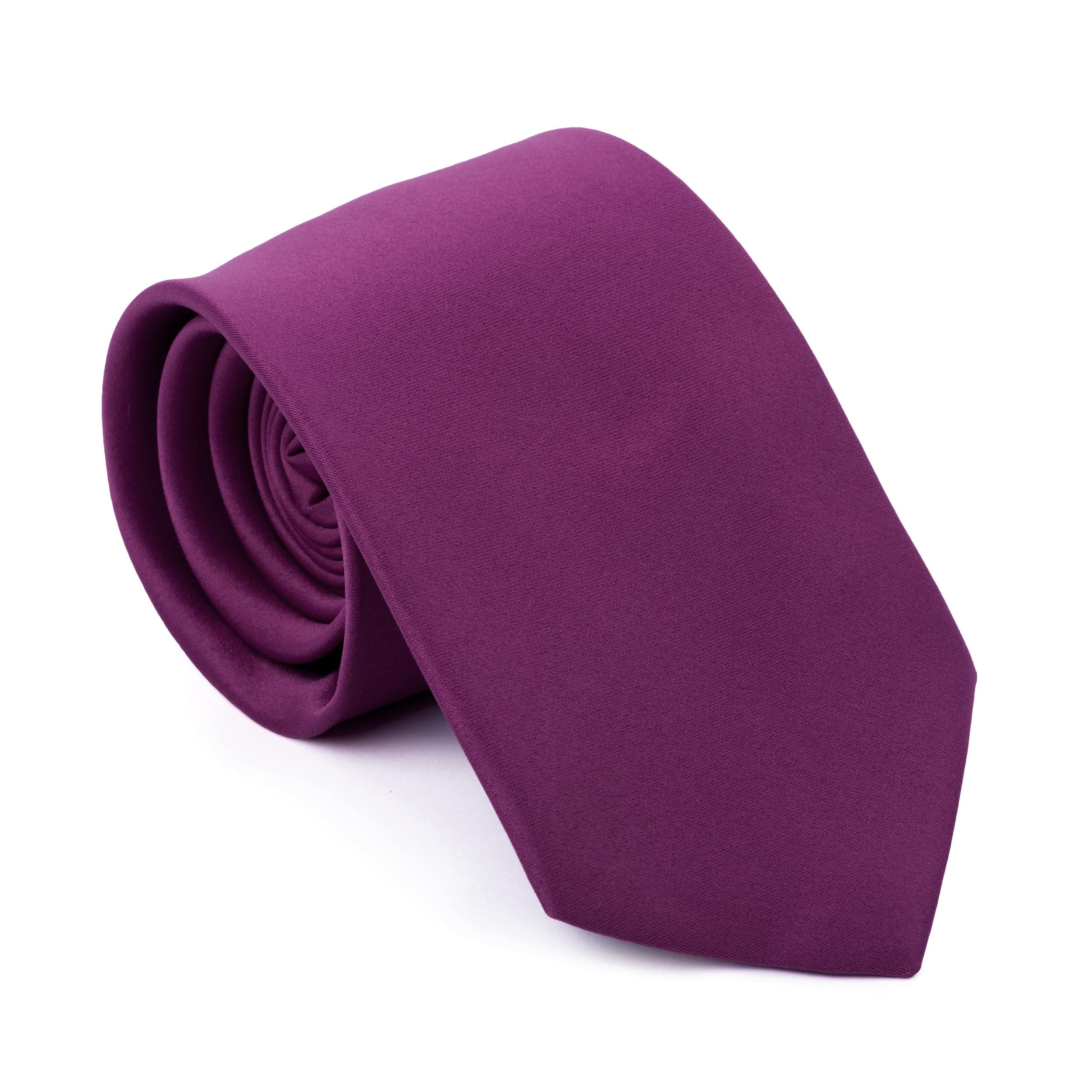 Abel & Burke Red Violet Satin Wedding Tie Formal Wedding Necktie Groom Neckwear