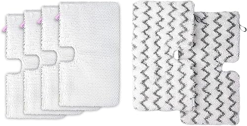 F Flammi Paquete de 4 + 2 almohadillas de microfibra de repuesto para trapeador de vapor Shark S3500 Series S3501 S3601 S3550 S3901 S3801 SE450