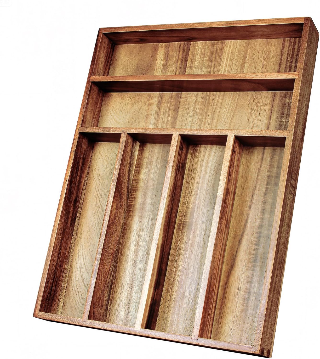 KITEISCAT Acacia Wood Silverware Organizer