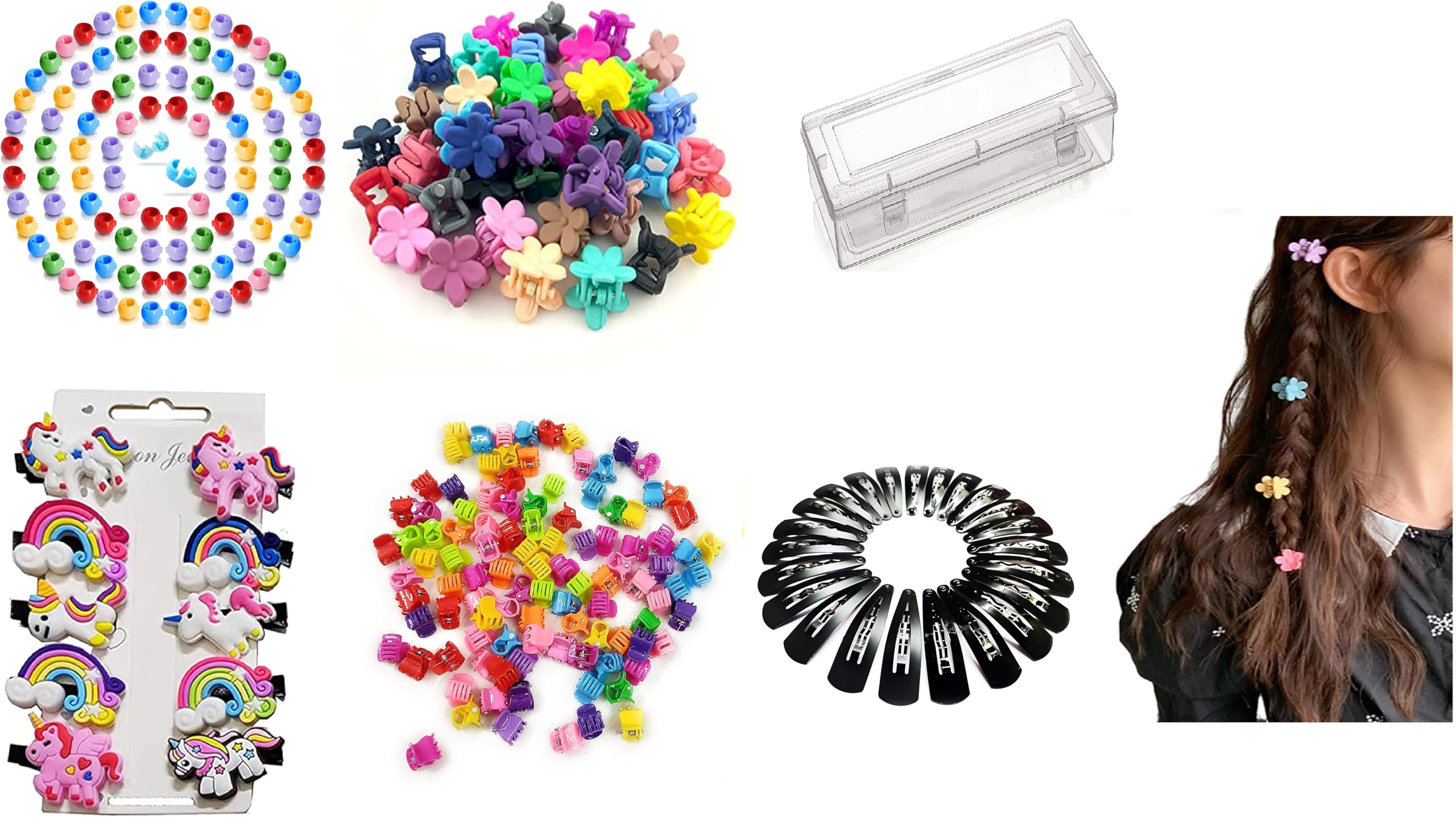 Dishita Creations Hair Accessories Hair design Mini Flower Clips Mini Claw Clips Mini Round beat Clips Toddlers Clips, Black Tic Tac Clips for Baby Girls & Kids & Womens - Mixed Colors (25 Pcs Set) (B0CYHJ7XB4) Amazon Price History, Amazon Price Tracker