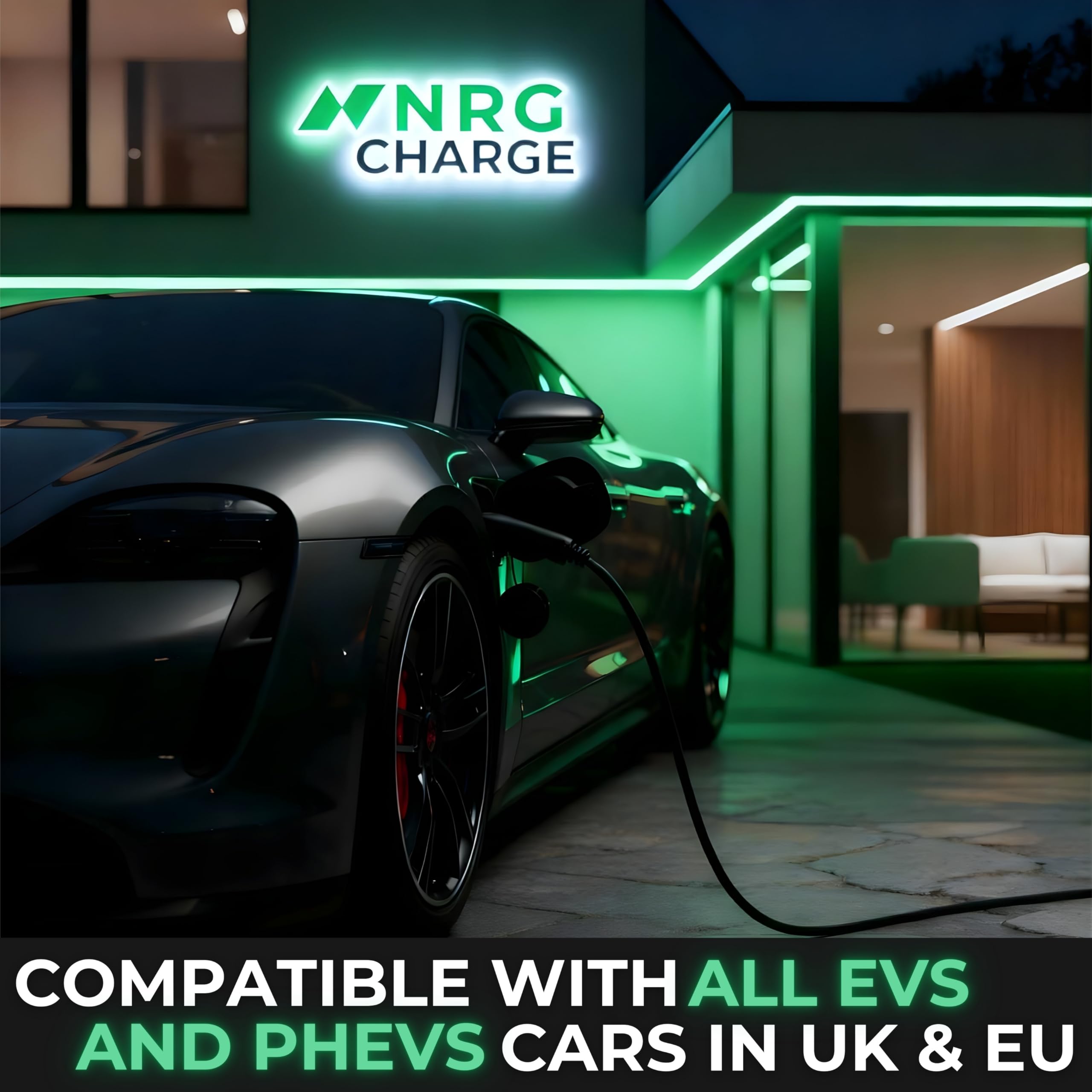 EV Charger 3 Pin Plug | Portable EV Charger Type 2, 3kW | Single Phase, Cabel, 6-13A | Electric Car Charger | Home Car Charger | Fast Charging, Compact, Travel-Friendly (3kW, 5,5 Meter) - 3