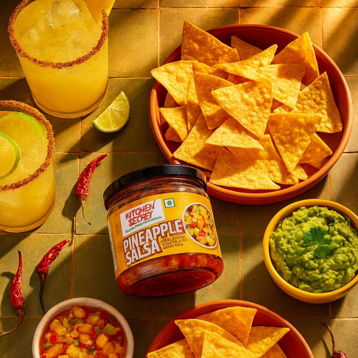 Kitchen Secret Pineapple Salsa 300gm - Salsa Dip Sauce with Tomato & Green Chilli - No Added Preservatives - Ideal for Snacks & Dips - Tasty Pineapple Sauce for Parties & More - Image 4 thumbnail