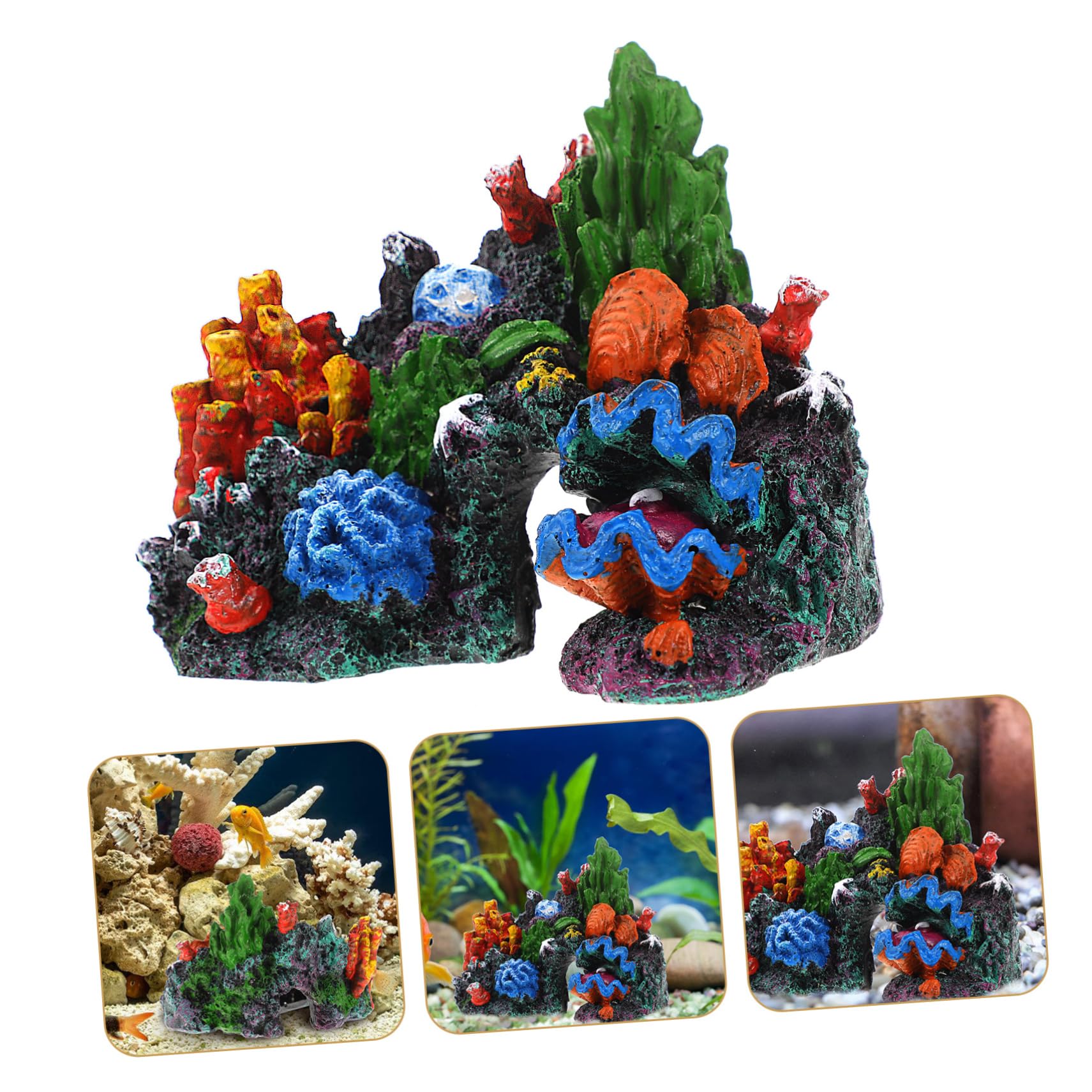 HANABASS 3piezas Decoración De Acuario De Coral Artificial Adorno De Coral para Peceras Accesorio De Acuario para Pequeños Peces y Tortugas De Agua Dulce y Salada