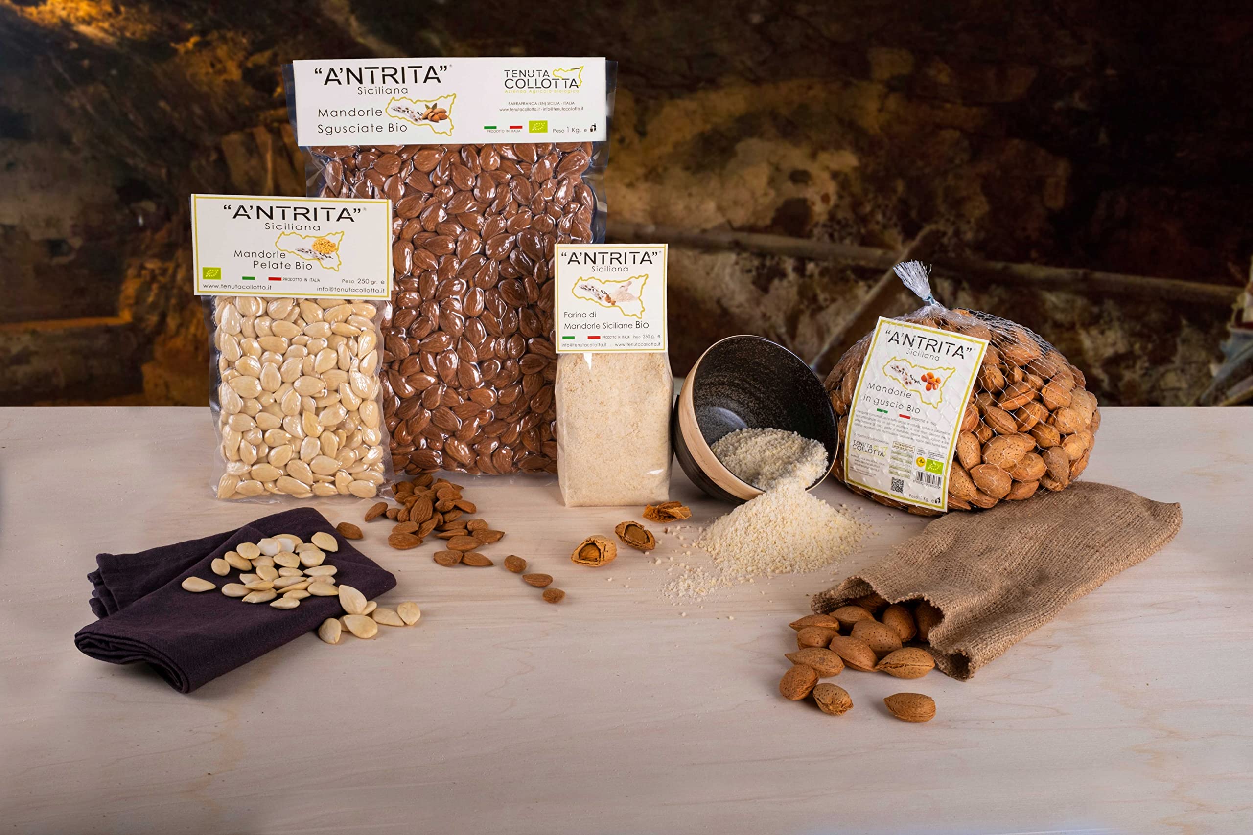 A'Ntrita® - Harina de Almendras Orgánica 3 Kg - 100% Italiana - Made in Sicily