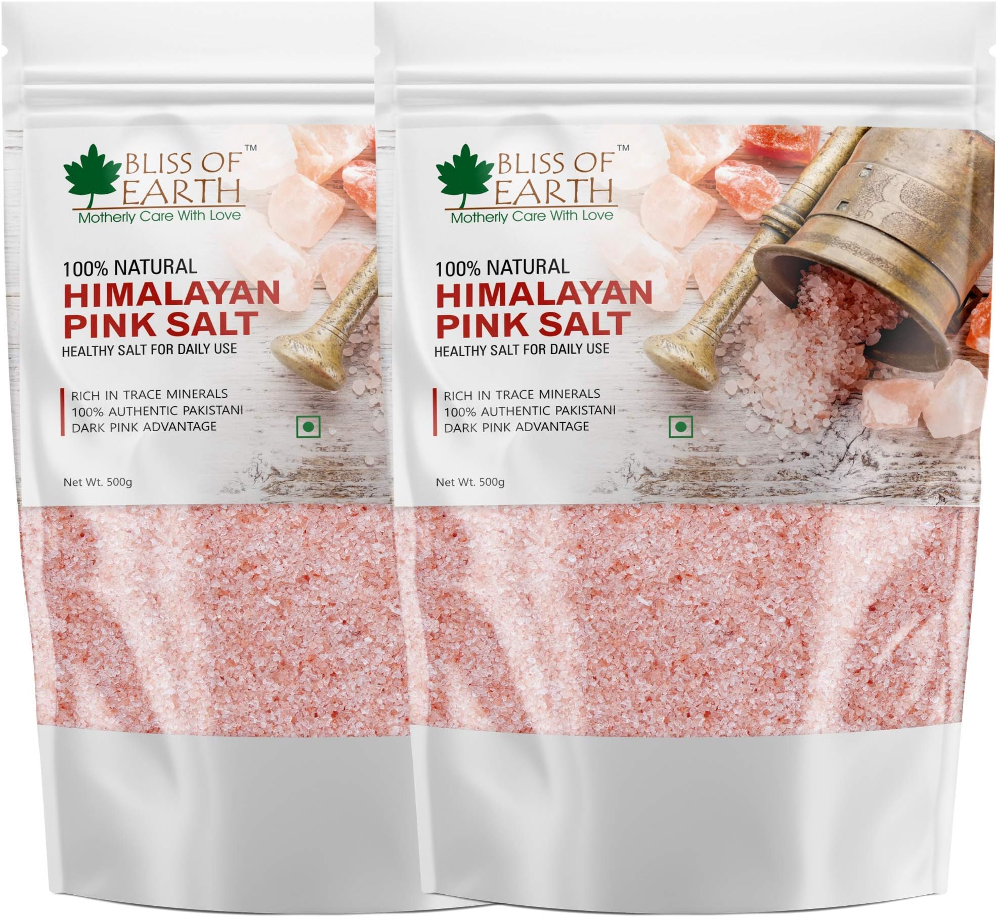 Pure Himalayan Pink Salt of Pakistan For Healthy Cooking, Natural Substitute of White Salt, 2x500GM