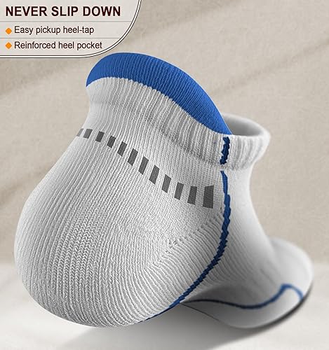 Miniatura 5 de KEMISANT Calcetines de correr para hombre, 6 pares, calcetines de compresión atléticos acolchados para hombre, soporte para caminar y arco