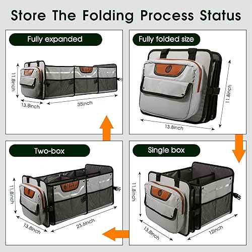 Miniatura 6 de Organizador de maletero de coche para SUV, organizador de maletero impermeable resistente, organizador plegable de coche con refrigerador,