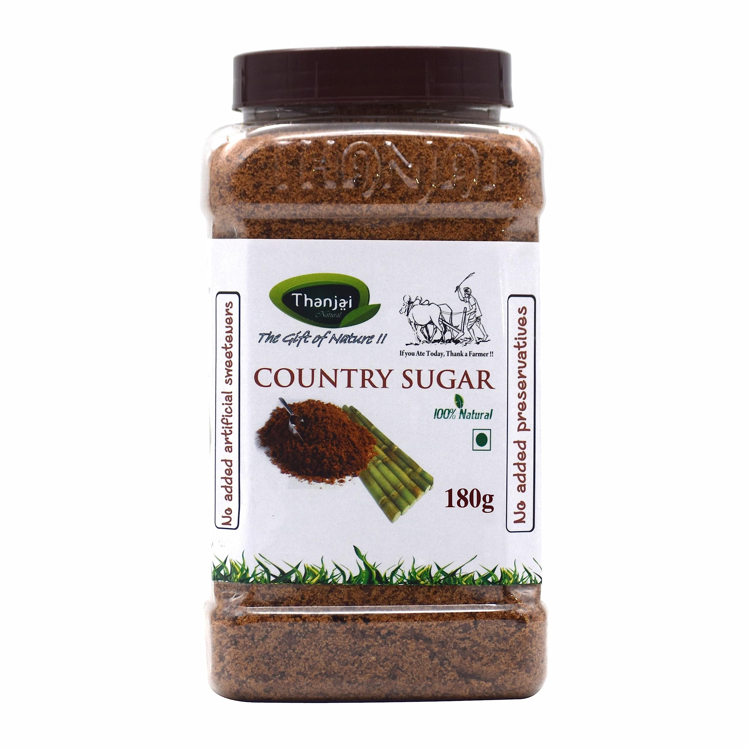Thanjai Natural Country Sugar 180g / Sugarcane Jaggery Powder/Naatu Sakkarai - Organically Processed 100% Natural, No Chemical Added (Jar) (B0B6334C18) Amazon Price History, Amazon Price Tracker