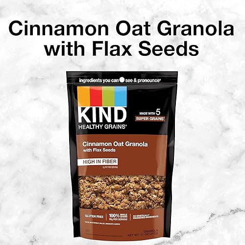 Miniatura 11 de KIND Healthy Grains - Granola, aperitivo saludable, granola de vainilla y arándanos con semillas de lino, mezcla de aperitivos, 11 onzas (6 bolsas)