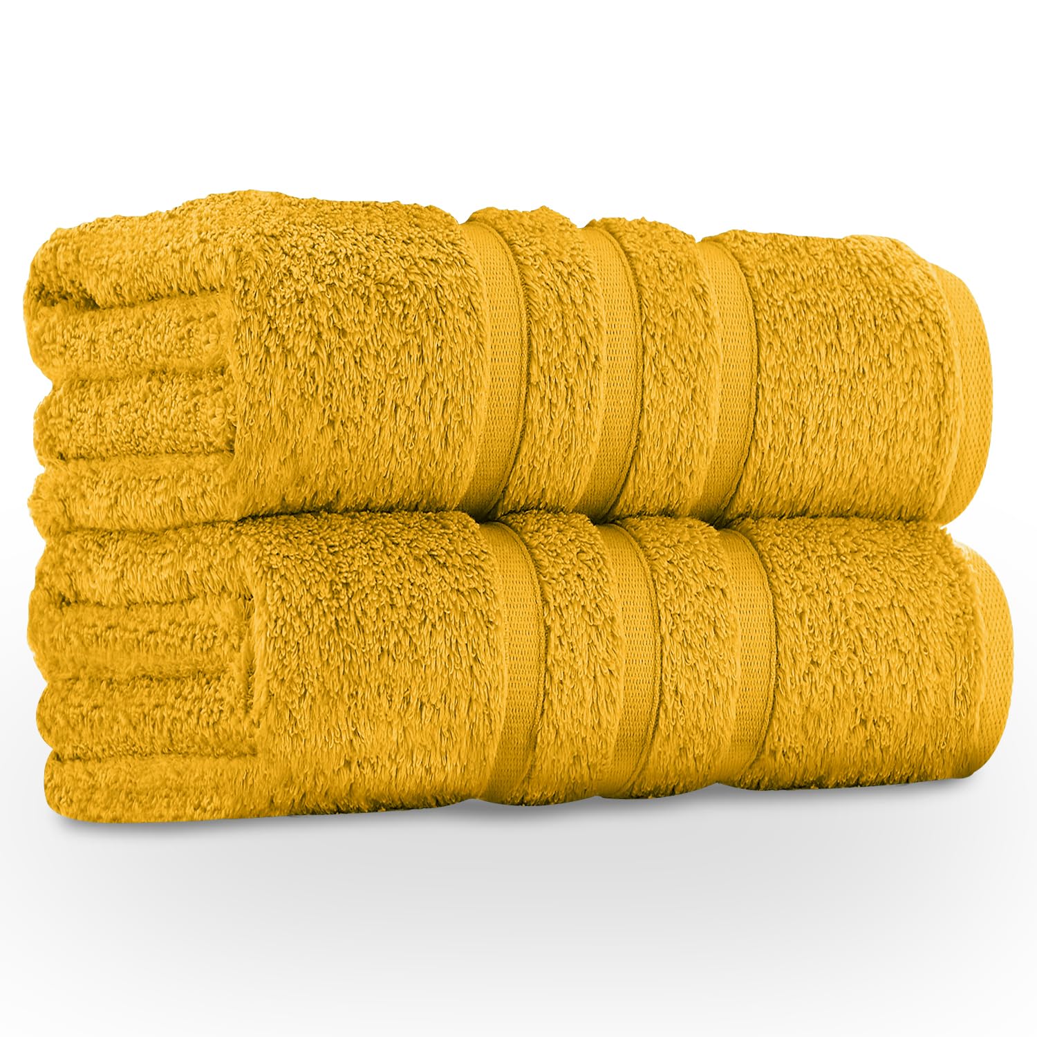GC GAVENO CAVAILIA Extra Large Bath Sheets - 2 Pack, 100% Egyptian Cotton, Highly Water Absorbent & Quick Dry - Ochre