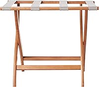 Vista 16 de Wooden Mallet Designer Curve Leg - Portaequipajes, correas grises, roble claro