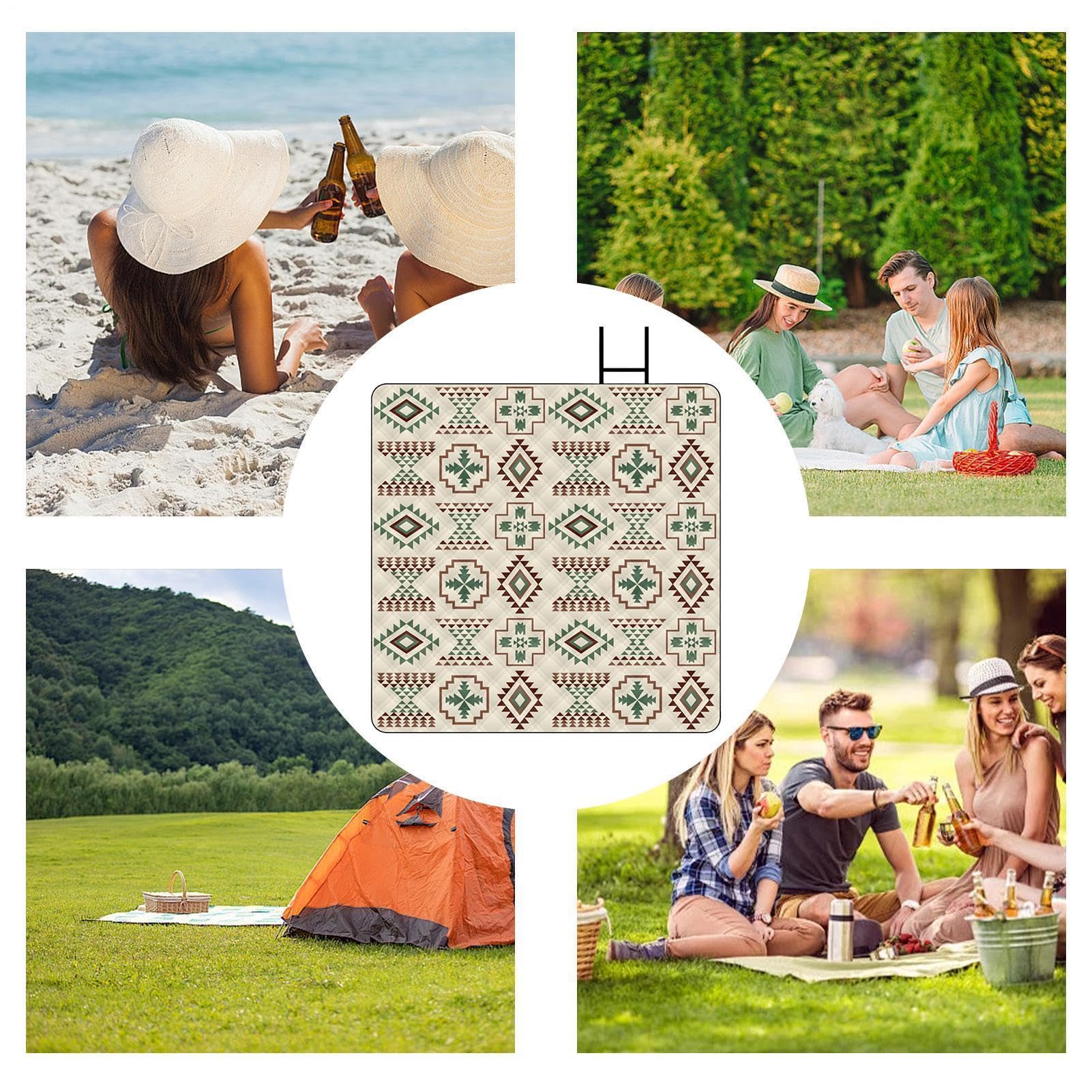 Générique Stuoia da Spiaggia Impermeabile Leggero Portatile da Campeggio | Coperta da campeggio impermeabile per prato, parco, sport, yoga, festival,