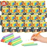 288 Count Mini Chalk Set for Kids (24 Boxes), Nontoxic Sidewalk Chalk Party Favors for Boys and Girls, Sidewalk Chalk Bulk for Toddlers, Art Classroom Prizes Supplies, Goodie Bag Fillers 1