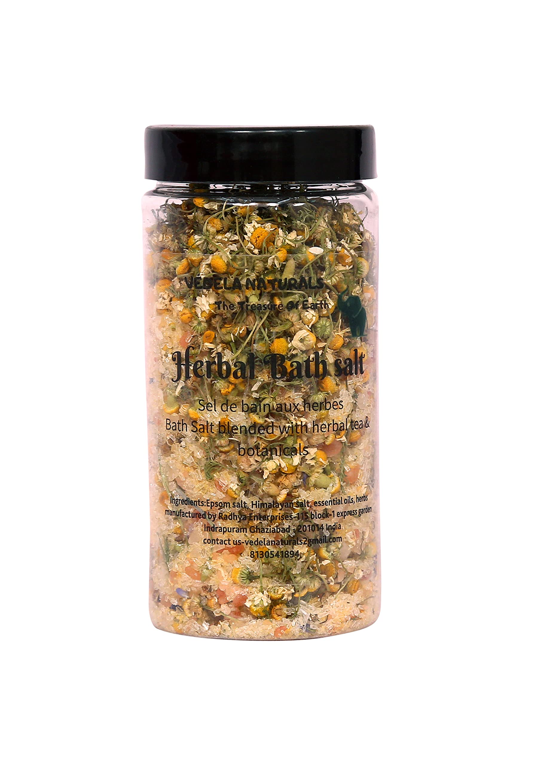 VÉDELA Naturals - Chamomile bath salt | bath salt blended with chamomile and herbs sea salt & pink salt | Epsom bath salt | bath salt for women (300grm)-picture-52