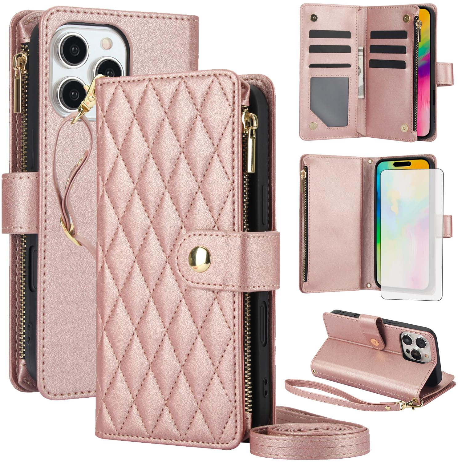 Coque iPhone 16 Pro antichoc avec protège écran et fermeture éclair - 8