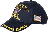 Vista 2 de Veterano de la Marina de los Estados Unidos Orgullosamente servido Blue Hat Cap USN