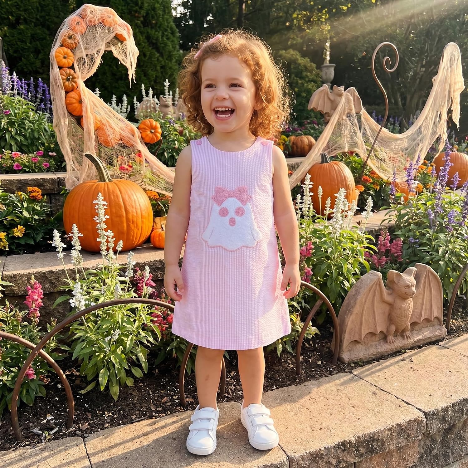 Toddler Baby Girl Halloween Outfit A-Line Striped Tank Dress